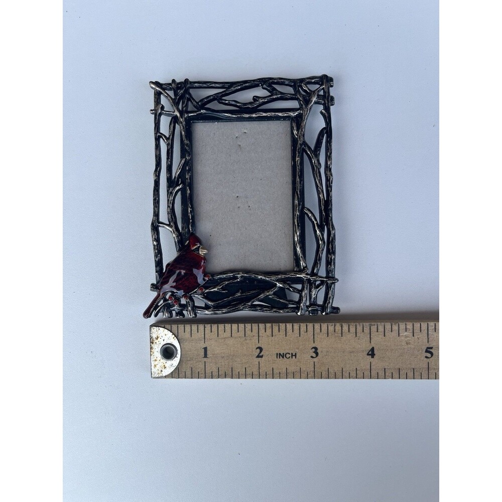 Cardinal Small Picture Frame Tree Decor Woods Forest Cute Red Bird 3 X 2 In - Picture 4 of 5